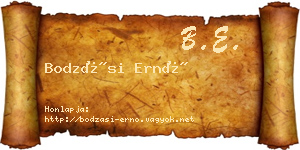 Bodzási Ernő névjegykártya